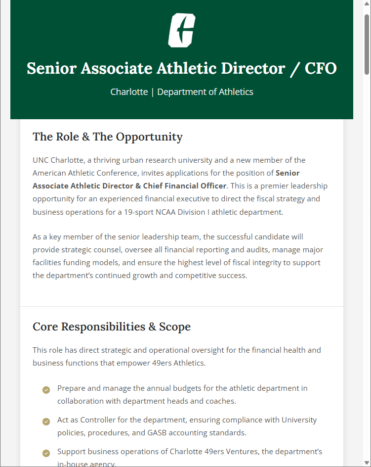 Animation of the UNC Charlotte Opportunity Brief